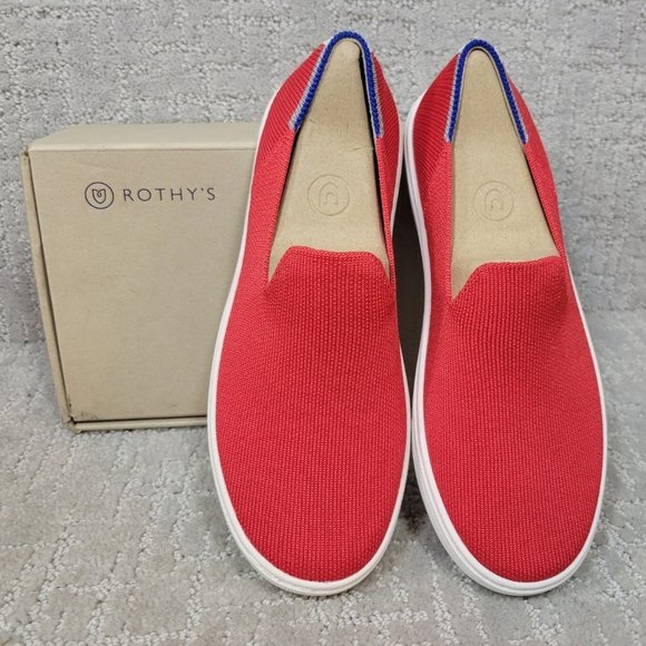 Rothy's The Kids Sneaker Red Lollipop Slip On Shoes Big Kids Size 3, 4 - Picture 4 of 11